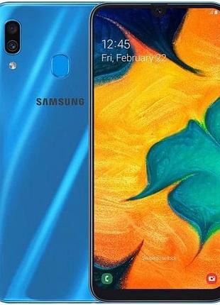Смартфон samsung galaxy a30 4/64gb blue, super amoled, exynos 7904, 16+5 мп, 4000 мач