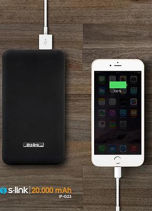 Портативное зарядное устройство s-link ip-g23 20000 mah повербанк