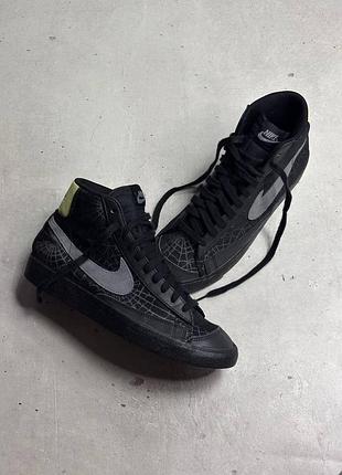 Nike blazer mid ’77 spider web halloween reflective sneakers original eu 42 чоловічі кеди кросівки найк оригінал
