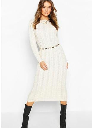 Длинное, вязанное платье от boohoo