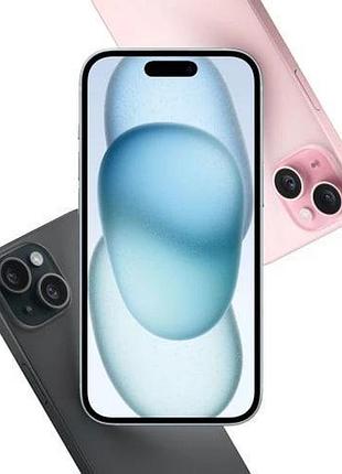 Смартфон apple iphone 15 128gb black refurbished 6.1" oled a16 bionic 4k face id nfc 3349 mah потужний 4