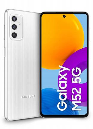 Смартфон samsung galaxy m52 5g 6/128gb white 2 sim 6.7" snapdragon 778g nfc 5000 mah