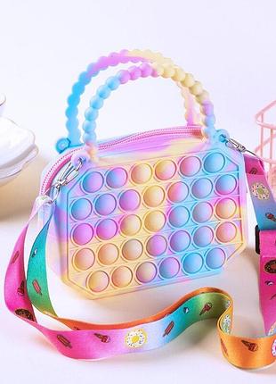 Детская сумка pop it, сумка для девочки, силиконовая сумка поп ит gg