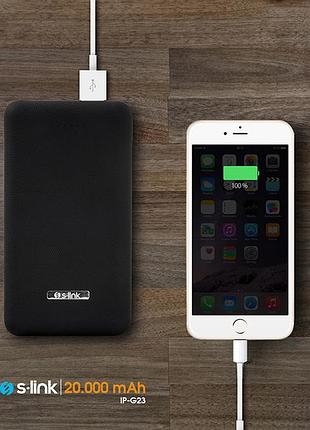 Портативное зарядное устройство s-link ip-g23 20000 mah повербанк smart