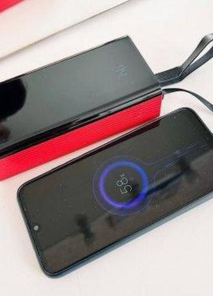Повербанк powerbank auris 55000 ма·год зі швидким заряджанням для смартфона ліхтарик 2 usb + 2type-c premium
