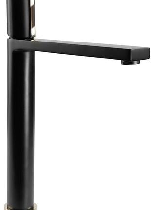 Смеситель для умывальника rea icon высокий, black gold mat (rea-b5681)