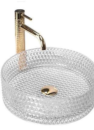 Умивальник rea cristal 35,5x35,5 transparentny (rea-u9670)