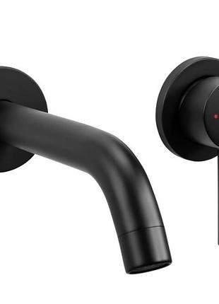 Смеситель для умывальника скрытого монтажа rea owen black + box (rea-b5332)