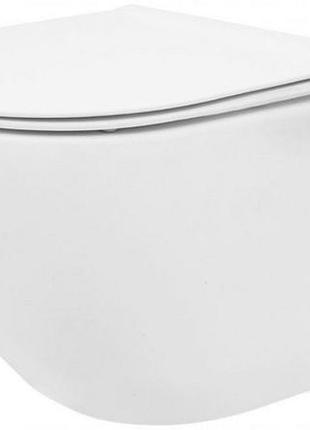 Чаша унитаза rea carlo mini rimless, без ободка, сиденье дюропластов медленно падающее (rea-c2760)