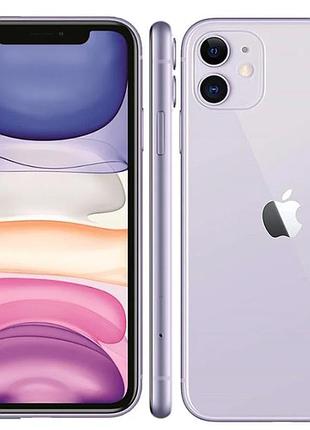 Смартфон apple iphone 11 4/128 gb purple 4g lte 6.1" 1792 × 828 (hd+) 12 мп + 12 мп 3110 маг a13 bionic premium