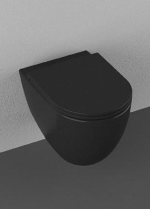 Унитаз isvea infinity clearimplus wall hung wc 365x530 с сиденьем soft close (10nf02001 2n-matte black+40kf0521i-s)