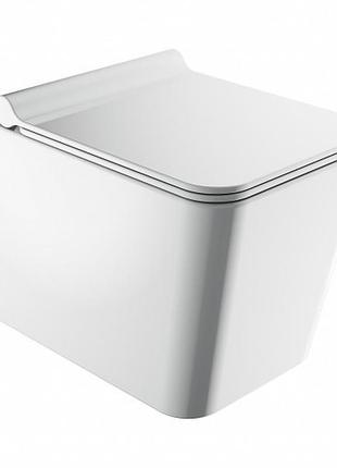 Унитаз omnires boston 53x36 rimless подвесной, сиденье дюропласт, white gloss (bostonmwbp)