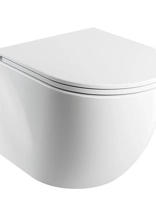 Унитаз omnires ottawa silent power 49x37 подвесной, сиденье дюропласт soft-close, white (ottawaspmwbp)