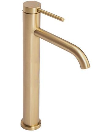 Змішувач для умивальника rea clif gold brushed високий (rea-b5329)