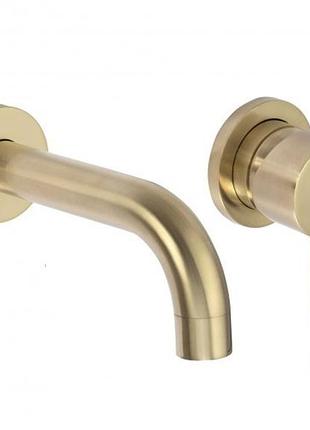 Смеситель для умывальника скрытого монтажа rea lungo gold brush (rea-b8652)