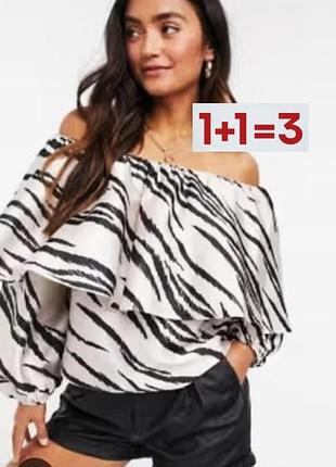 1+1=3 🎁 атласна блуза з відкритими плечима від  river island