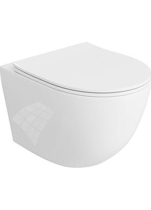Унитаз подвесной lavita sinto 3.0 безободковый, с сиденьем, белый (5900378356752)