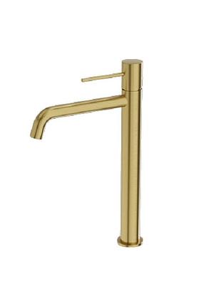 Змішувач для умивальника lavita orion високий, brushed gold (5900378341413)