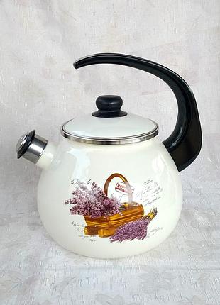 Чайник емальований зі свистком idilia "кошик лаванди" (2,5 л)