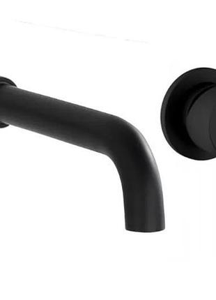 Смеситель для умывальника скрытого монтажа rea lungo black long (rea-b0371)