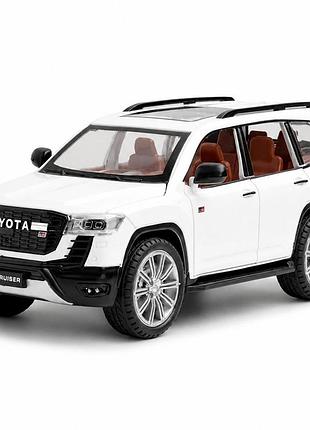 Іграшкова машинка toyota land cruiser 300 gr sport 1:24 металева модель авто з підсвічуванням фар і звуковими ефектами