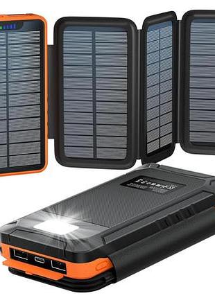 Сонячний powerbank ibattery yd-820s 26800 mah з 4 сонячними панелями та ліхтариком. водонепронекний амазон німетчина