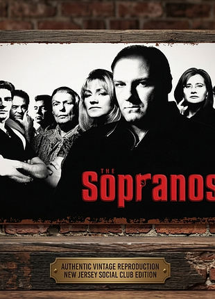 Металлическая винтажная табличка "клан сопрано" (the sopranos) 14х20см