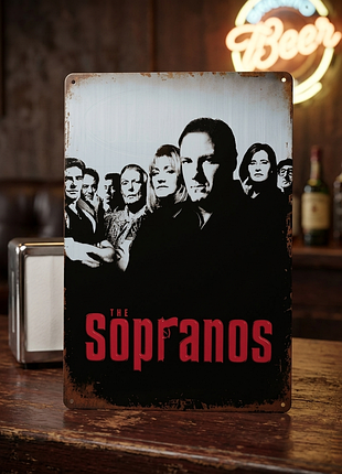 Металлическая винтажная табличка «клан сопрано» the sopranos, постер, 20х30см