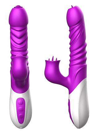 Вібратор - silicone vibrator, usb, 10 function &thrusting function, heating 2