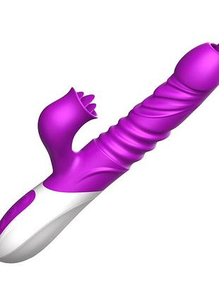 Вібратор - silicone vibrator, usb, 10 function &thrusting function, heating 3