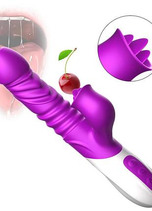 Вібратор - silicone vibrator, usb, 10 function &thrusting function, heating 4