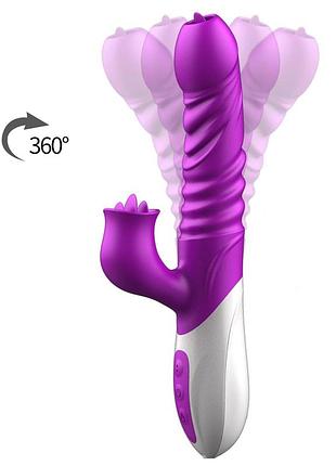 Вібратор - silicone vibrator, usb, 10 function &thrusting function, heating 5