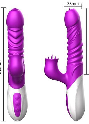 Вібратор - silicone vibrator, usb, 10 function &thrusting function, heating 7