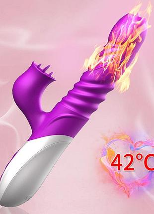 Вібратор - silicone vibrator, usb, 10 function &thrusting function, heating 8