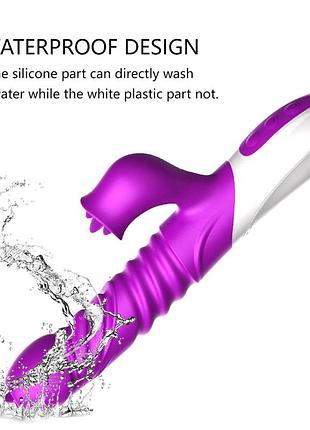 Вібратор - silicone vibrator, usb, 10 function &thrusting function, heating 9