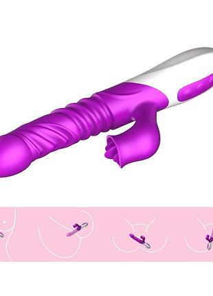 Вібратор - silicone vibrator, usb, 10 function &thrusting function, heating 10