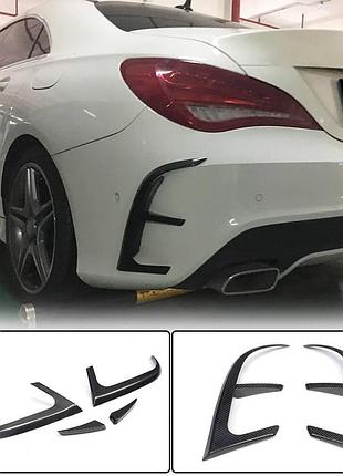 Накладки на задний бампер (для amg-line / cla45 amg sd 2013-2016, карбон) для mercedes cla c117