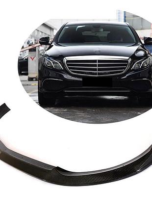 Накладка на передній бампер lip (для base 2016-2019, карбон) для mercedes e-сlass w213 рр