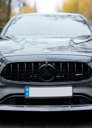 Накладка на передній бампер lip (для amg-line 2020-2023, карбон) для mercedes e-сlass w213 рр