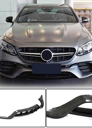 Передний бампер лип v2 для e63 amg 2016-2019 карбон для mercedes e-сlass w213