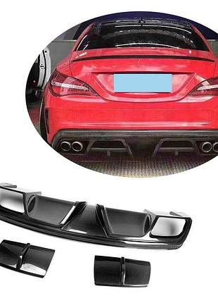Диффузор заднего бампера v1 (для amg-line / cla45 amg 2013-2016, карбон) для mercedes cla c117