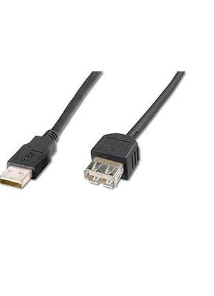 Кабель usb 2.0 am/af digitus ak-300200-018-s 1.8м 480 мбит/с черный