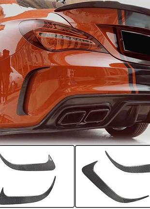 Накладки на задний бампер v1 (для amg-line / cla45 amg sd, карбон) для mercedes cla c117 2013-2019 гг