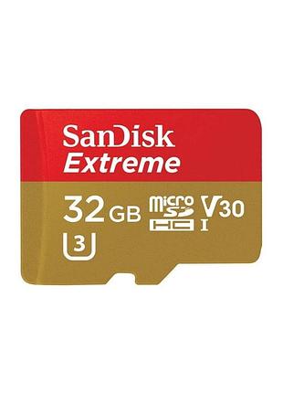 Карта памяти microsdhc sandisk extreme action a1 32gb class 10 v30 sdsqxaf-032g-gn6ma