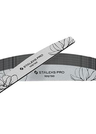 Пилка для ногтей минеральная staleks expert 40 полумесяц 100/150, 25 шт