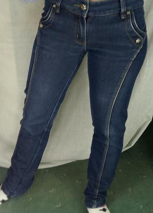 A.b.s джинсы на флисе тёплые с полосками низкая талия5 фото