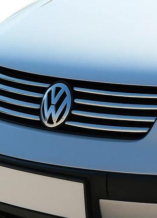Накладки на решітку (нерж) 1996-2001 рік, carmos - турецька сталь для volkswagen passat b5 рр