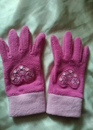 Перчатки флисовые однослойные для девочки 3-6лет