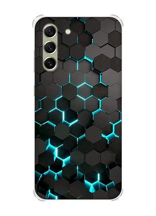 Чохол із потовщеними кутами на samsung s21 fe :: соти 3d (принт 357)