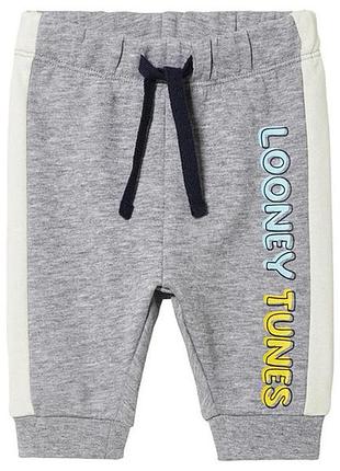 Спортивные штаны джоггеры двунитка для мальчика disney looney tunes 468581 062-68 см (2-6 мес.) серый